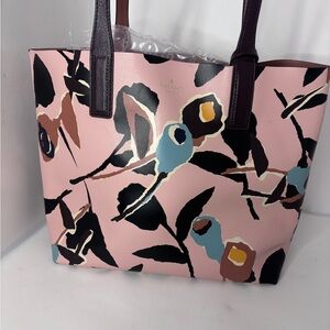 Kate Spade NY Arch Paper Rose Reversible Tote n double faced pebble leather
